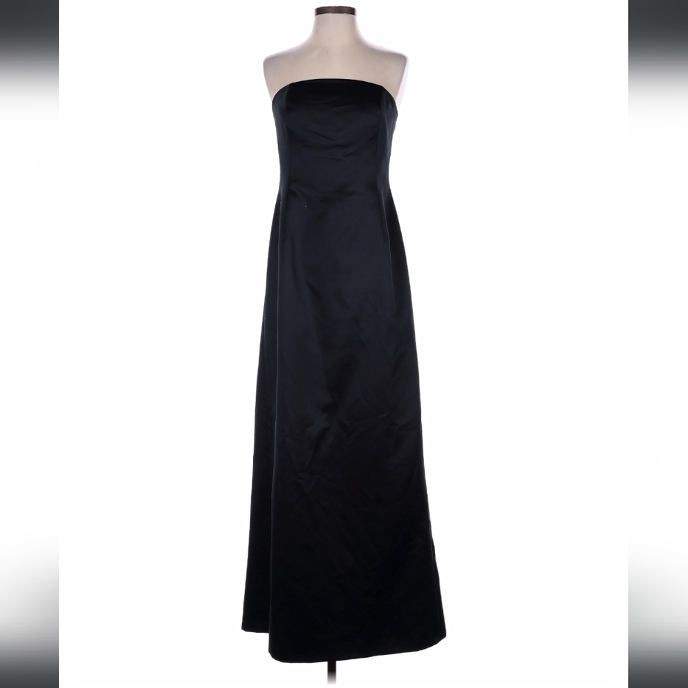 Anne Klein Black Strapless Satin Evening Gown Size 12